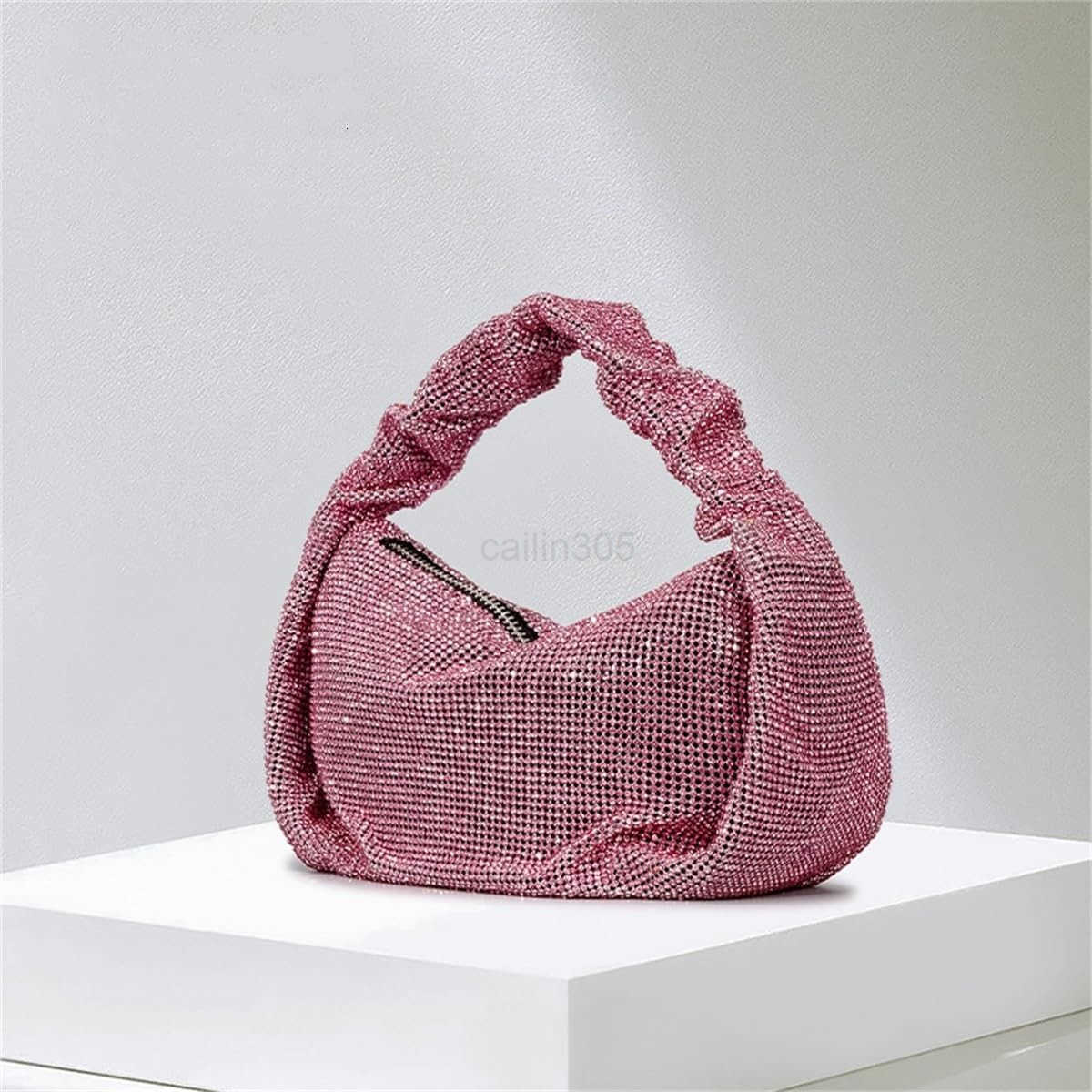 Bling Evening Clutch Bag Sparkly Rhinestone Purse Crystal Dumpling Bag Party Wedding Handbag Z25909