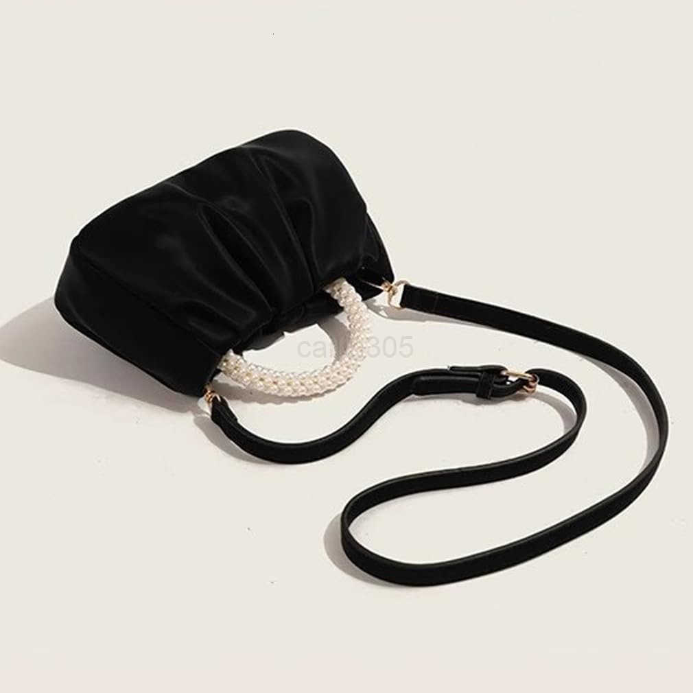 Evening Purse Women Small Pearl Handbags Soft Leather Ruched Bag Wedding Bridal Clutch Party Prom Crossbody Purses Z25909