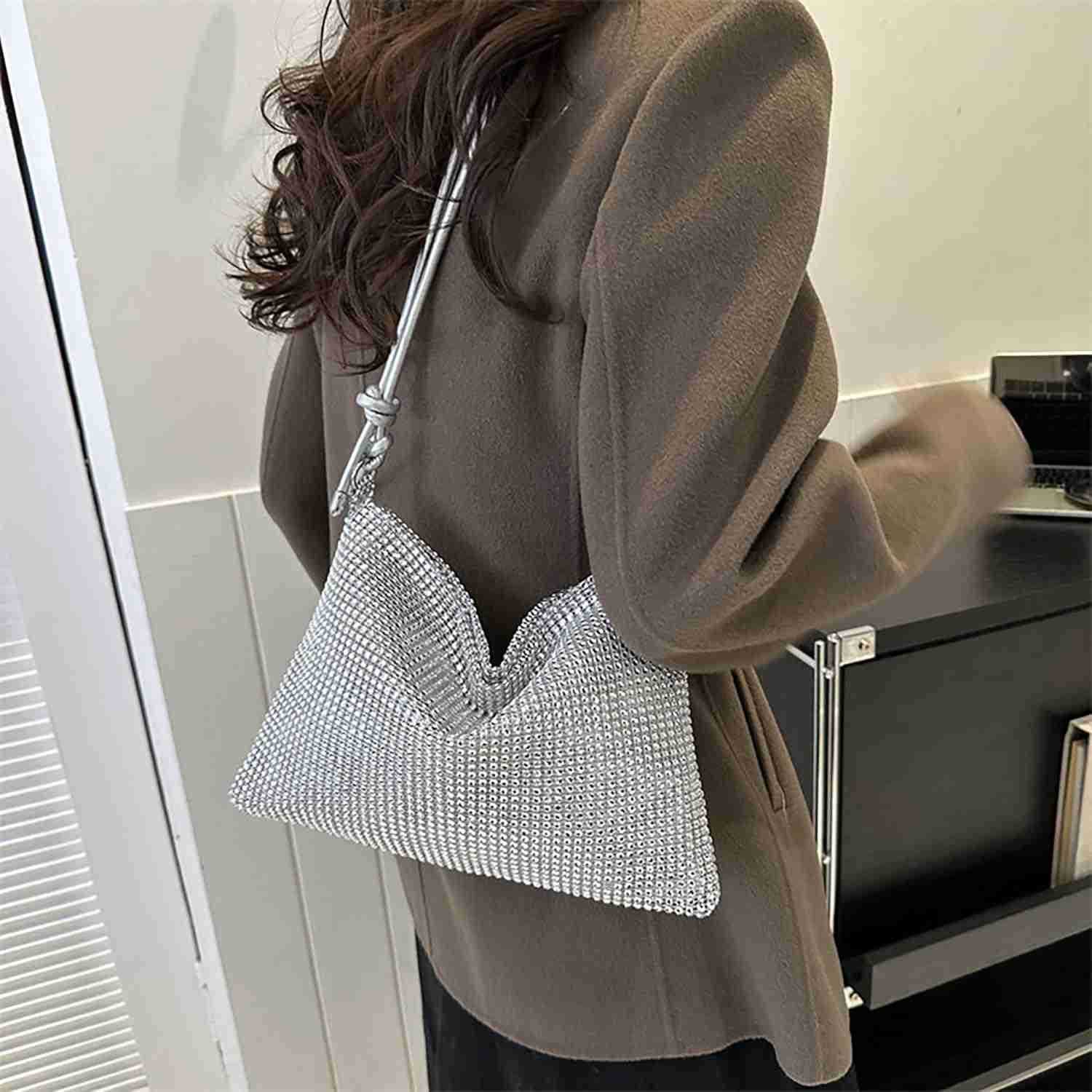 Rhinestone Clutch Purse for Women Sparkly Evening Shoulder BagWedding Bling Crossbody Handbag Z25909