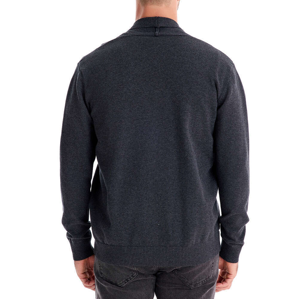 Men's casual autumn cardigan high-quality business knit sweater, solid color men's top