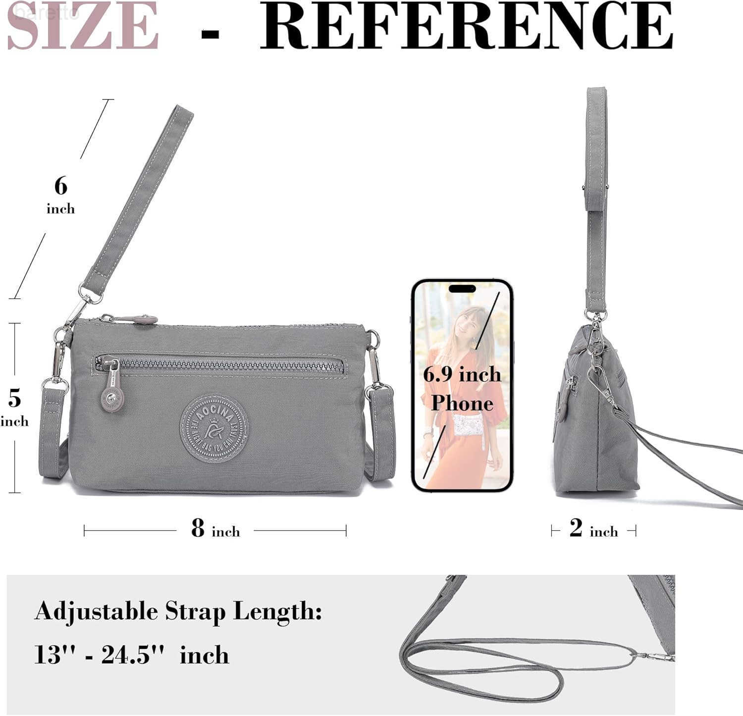 RFID Printed Wristlet Wallet for Women Small Crossbody Purse Nylon Clutch Bag with Card Slots MultiPockets Z250909