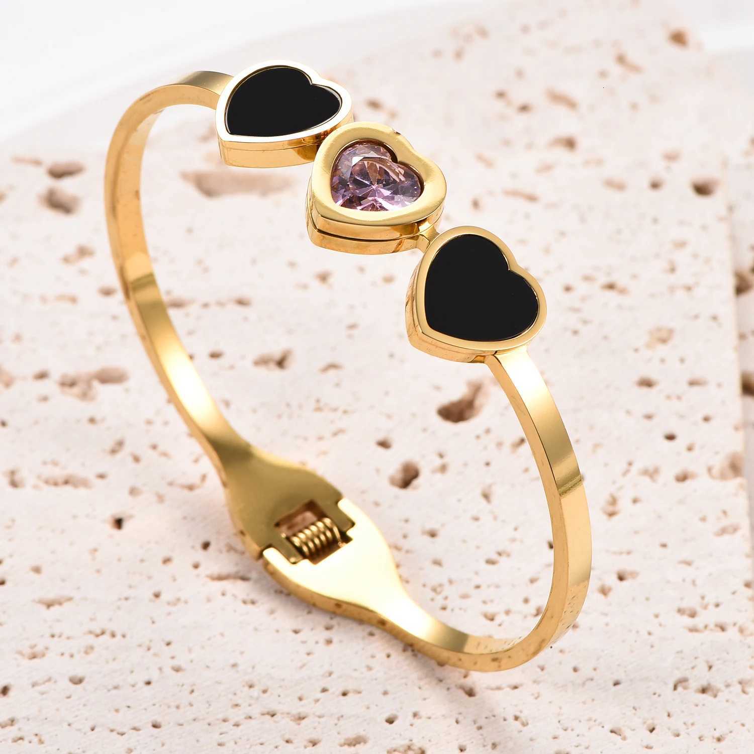 For Bracelets No Cuff fade Bangles Stainless Women Fashion Steel Zirconia Fashion Jewelry Charm Jewelry Accessories S25011 dsww