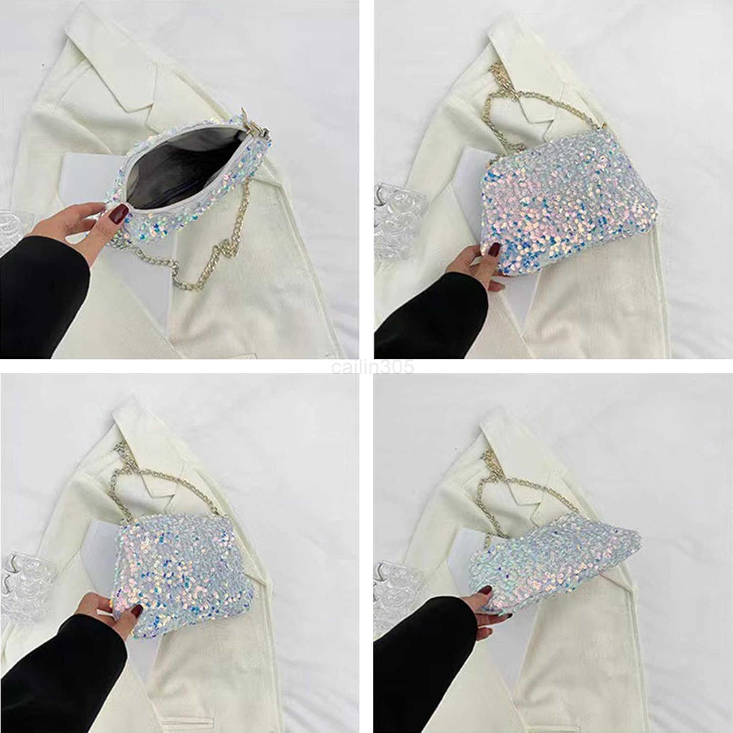 sparkly purse sequined disco shoulder bag bling purses for women Z25909