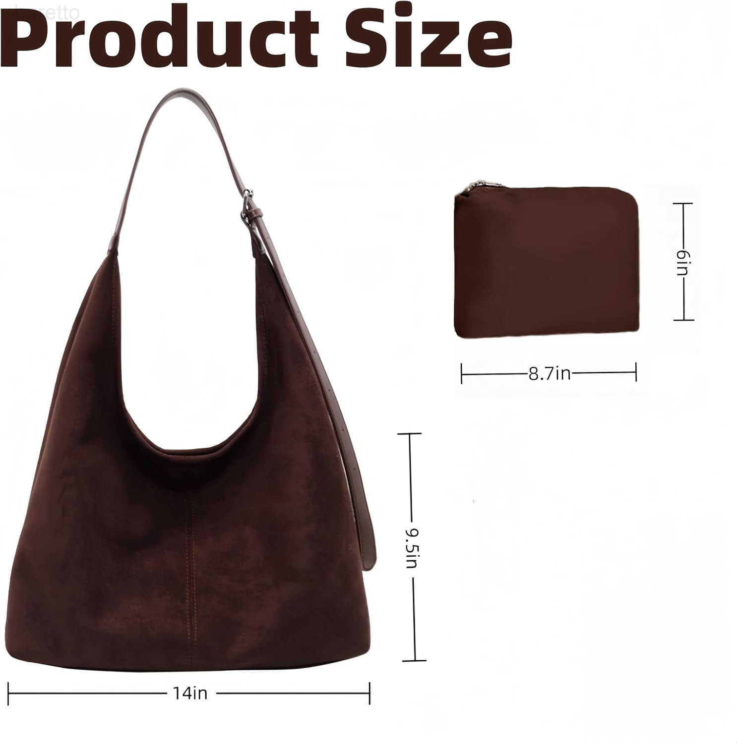 Tote Bag Hobo Bag for Women Retro Slouchy Suede Hobo Bag with Adjustable Strap Stylish Office Tote Handbag Z250909