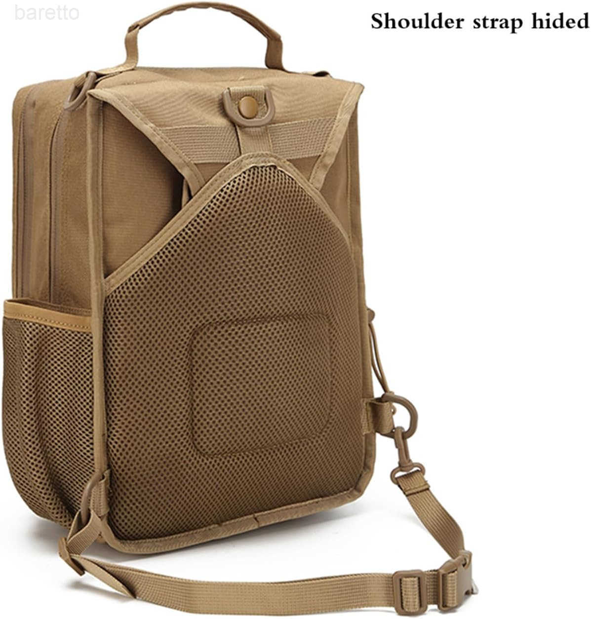 Tactical molle Single Shoulder Bag Large Capacity Multifunctional Backpack for Daily Using or Hiking Traveling Tan Black Z250909