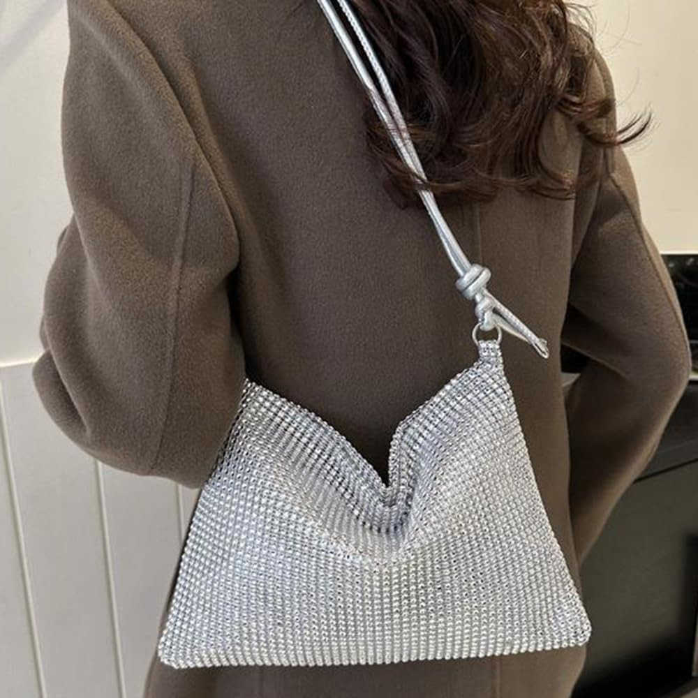 Rhinestones Evening Bucket Purse Handbag Sparkly Shoulder Bag for Womens Party Prom Z25909
