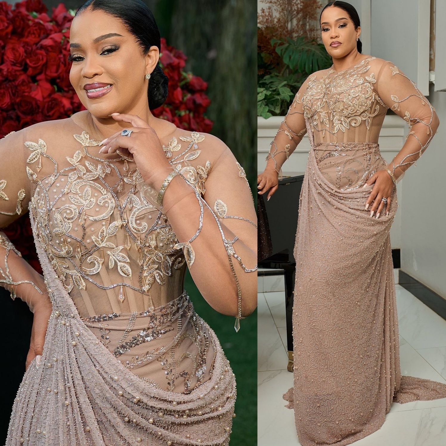 Straight Champagne Prom Dresses 2025 Illusion Lace Beaded Evening Formal Party Second Birthday Engagement Gowns Plus Size Dress For Special Occasions 