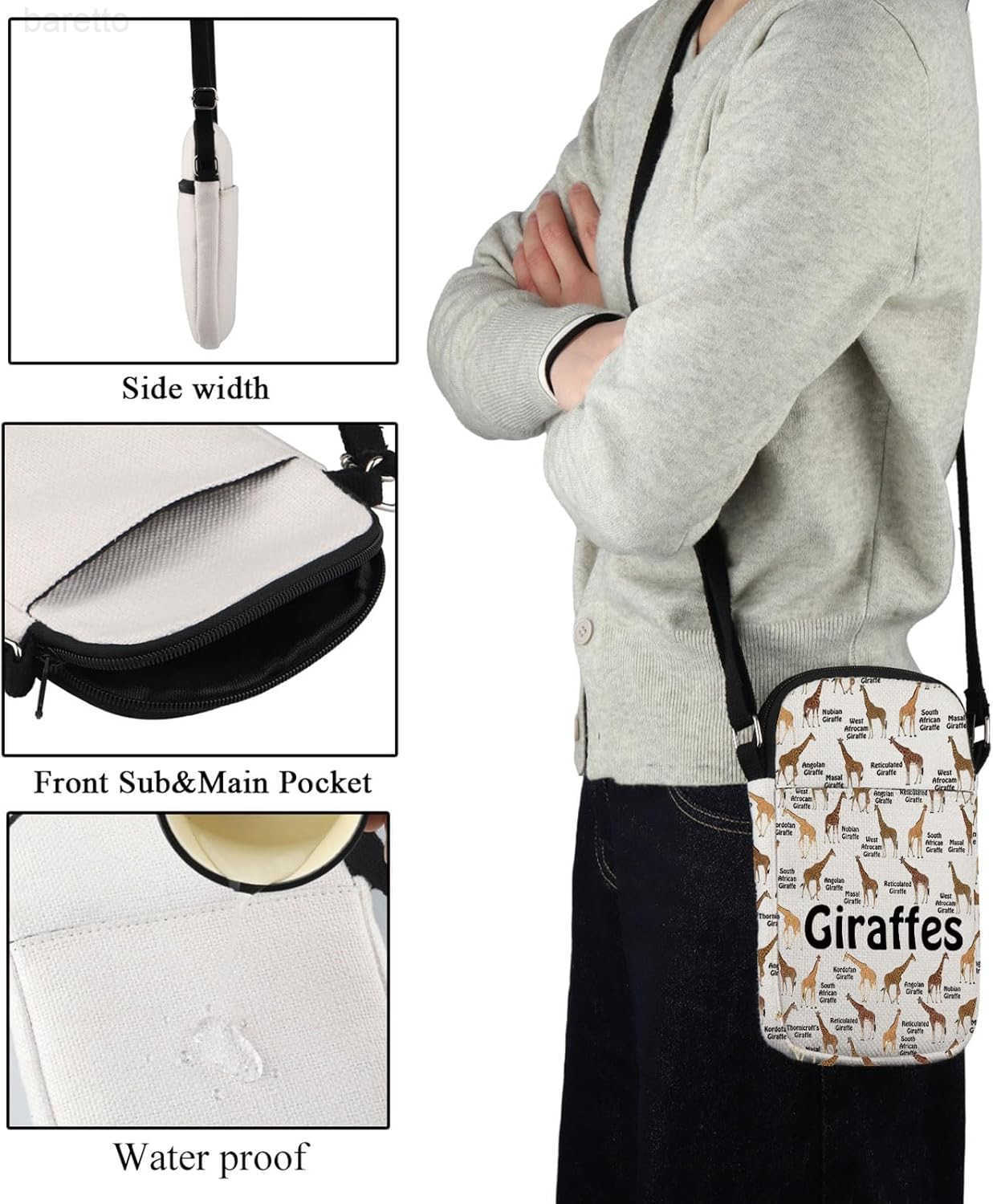 Giraffe Crossbody Bag Giraffes Gifts for Women Animal Lover Gift Funny Messenger Bag Giraffe Lover Gifts Z250909