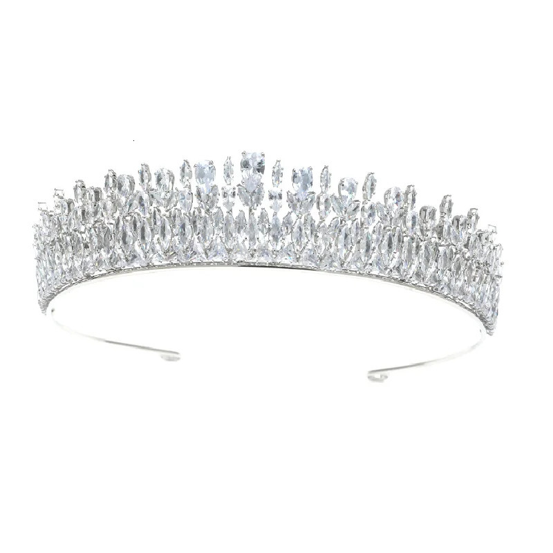 Wedding Crowns Tiaras For Bride CZ Zirconia Bridal Crowns Headband Women Girl Birthday Party Diadem Prom Hair Jewelry 250909