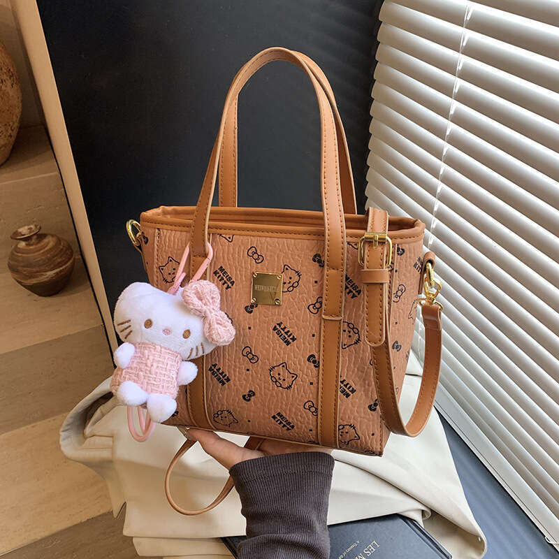 Girl Handheld Cute Basket 2025 New Cartoon Print Bear Shoulder High-End Crossbody Bag