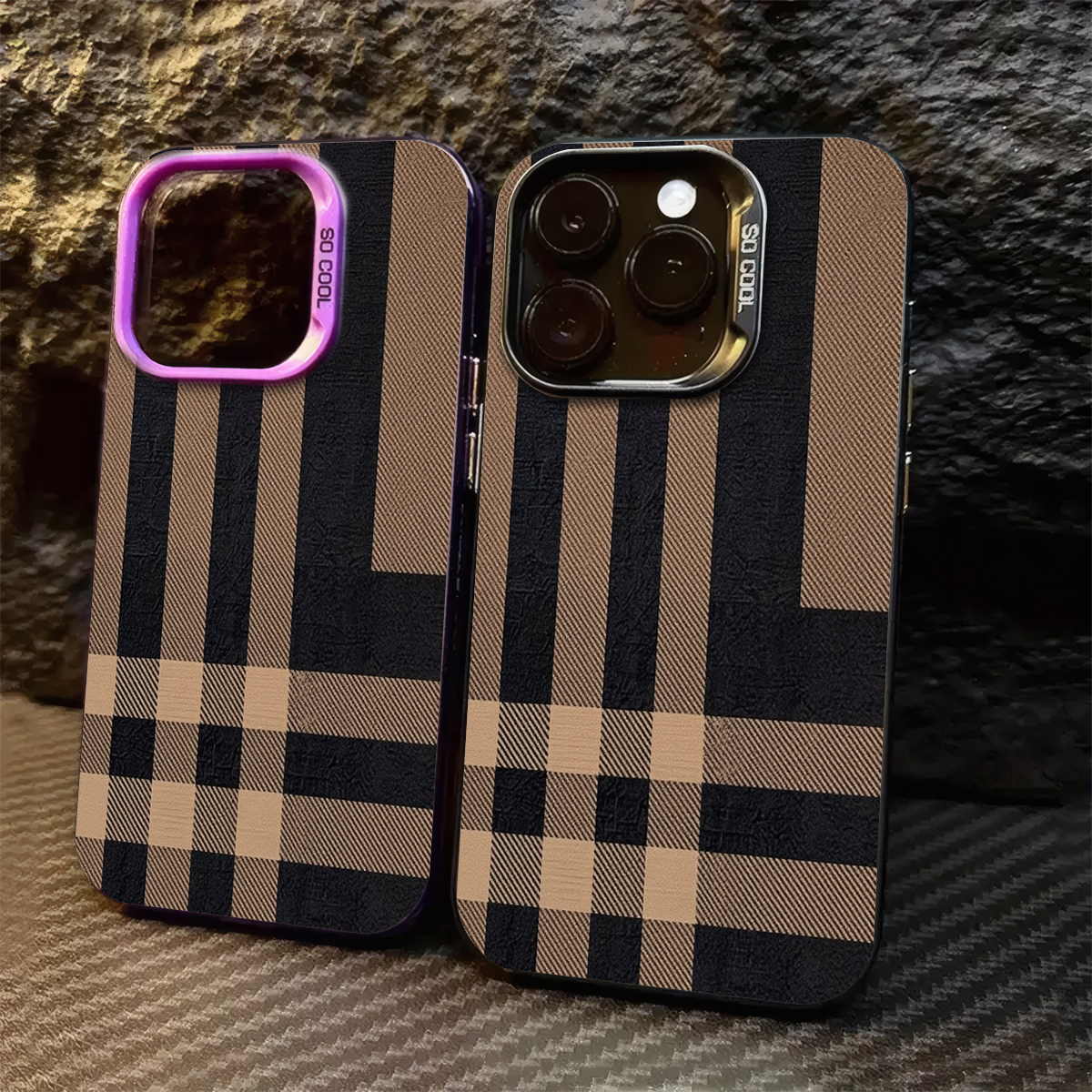 Dunhuang - Style Plaid Pattern Phone Case, Compatible with iPhone 11/12/13/14/15/16, Unique Ethnic Design, Protective Stylish Cover