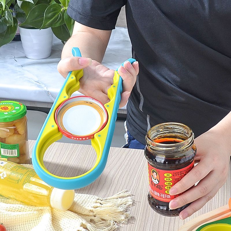 4 in 1 Handy Anti-slip Can Lid Screw Opener Bottle Opener for Pop/Beer Bottle Jar Kitchen Twist Tool Bottle Cap Launcher