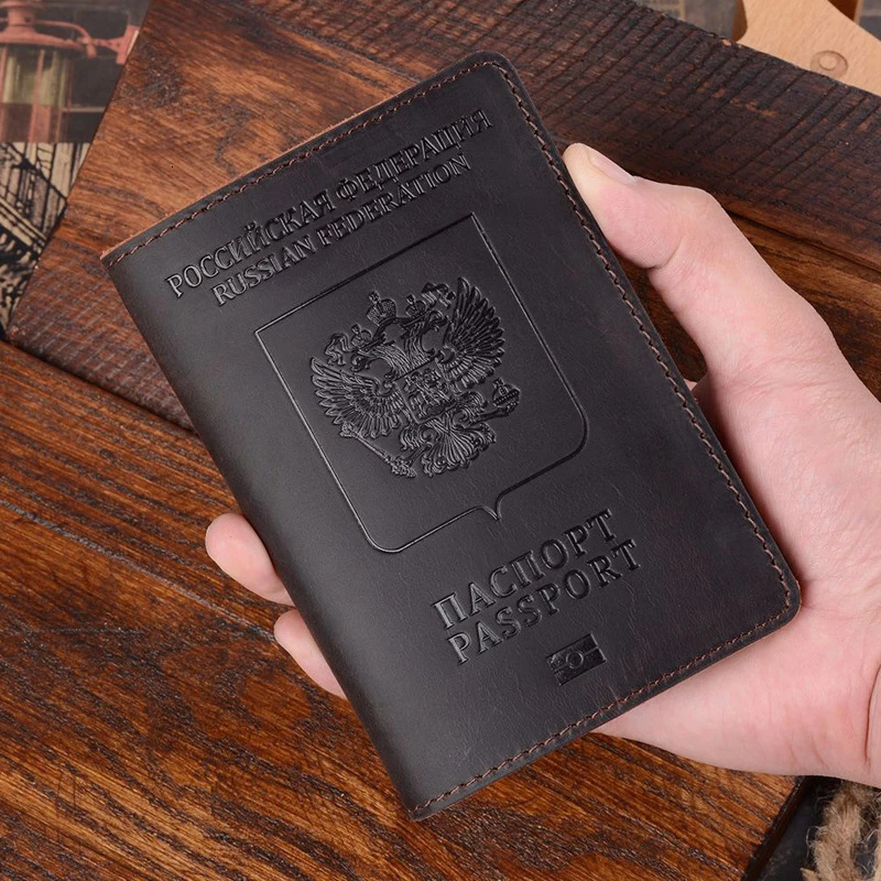 Custom Leather Russian Passport Cover for Russia Personalized Engraved Travel Holder RFID Blocking Gift for Men Women250909