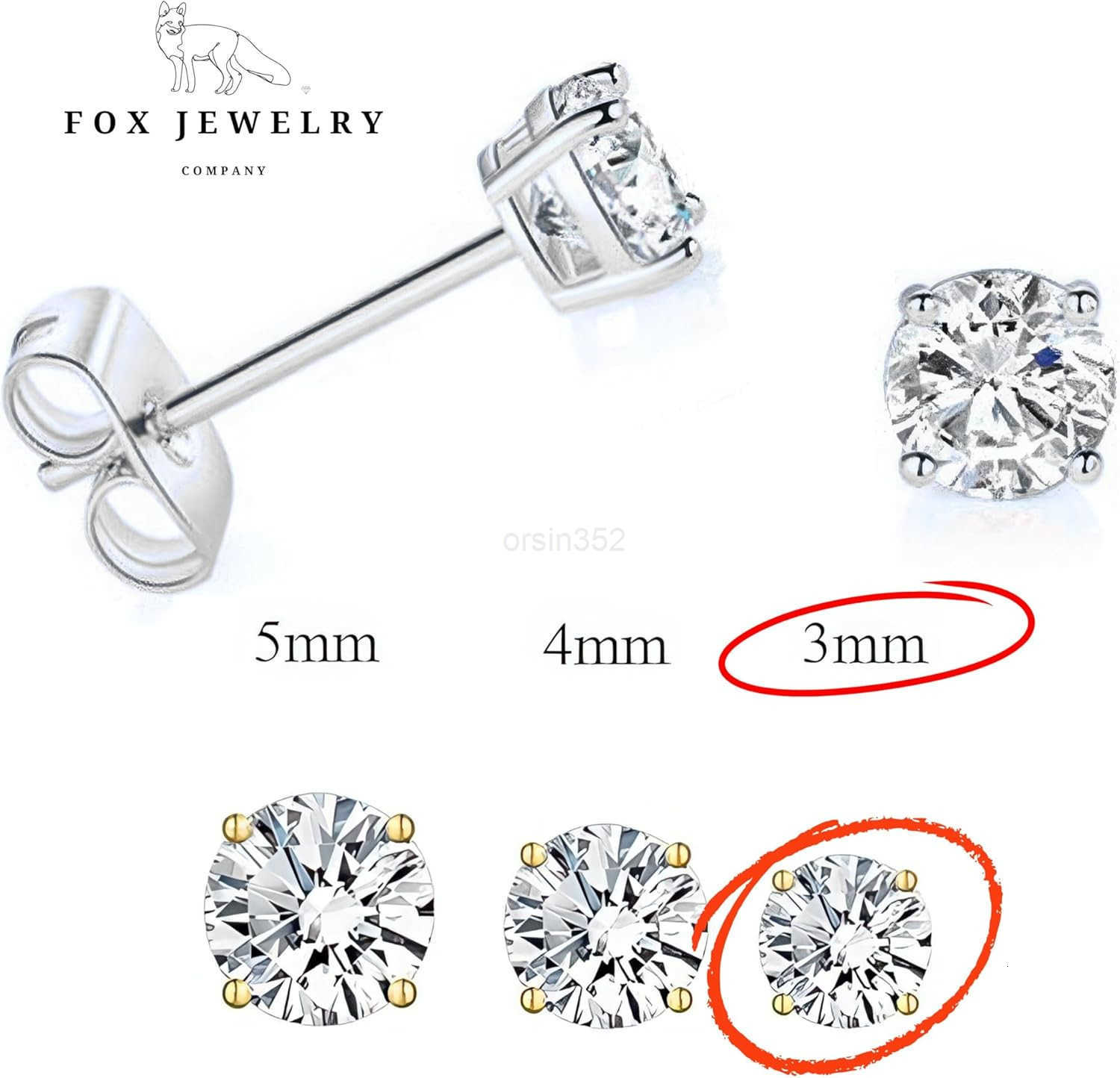 Steel Diamond Stud Earrings for Women Men 1ct Round Cut Simulated Small Diamond Earrings Cubic Zirconia Push Back Earrings Y260117