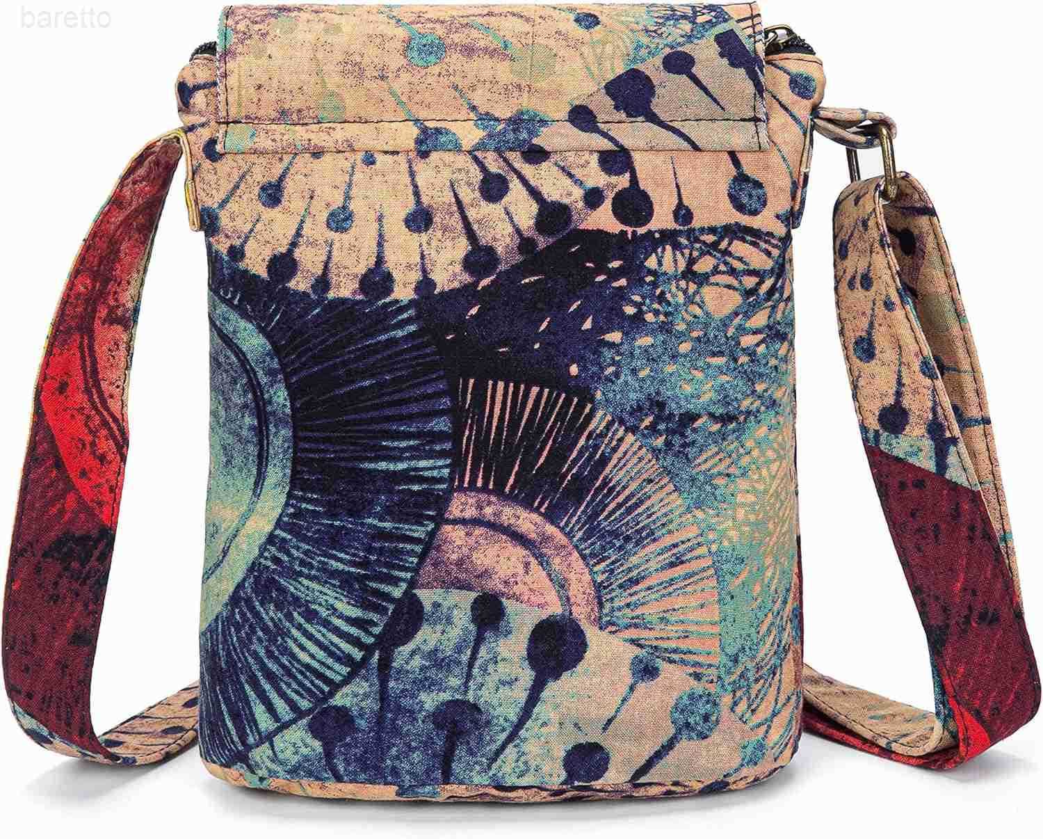 Womens Retro Small Size Canvas Shoulder Bag Hippie Boho Crossbody Handbag Z250909