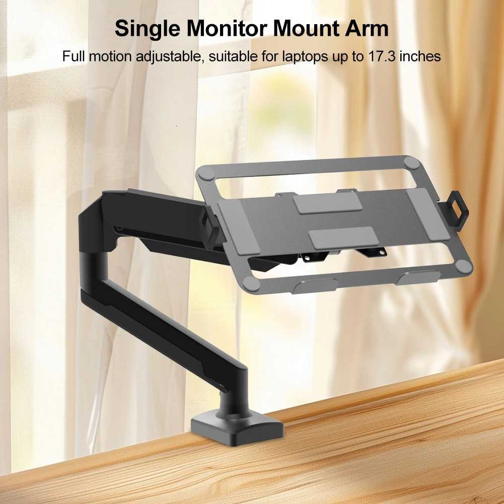 Aluminum Desktop Mount Fully Adjustable Laptop Desk Mount 29kg Gas Spring Up To 173 Inch Laptop Tray Desktop Stand ClampXJ250909