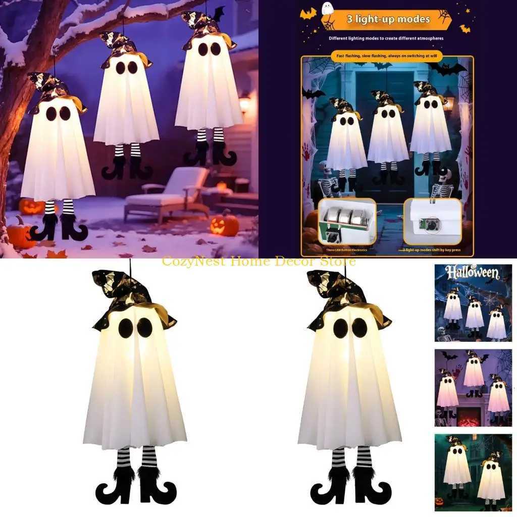 92MF Lighted LED Specter Ornament Hanging Decoration for Door Porch Yard and Outdoor H250908