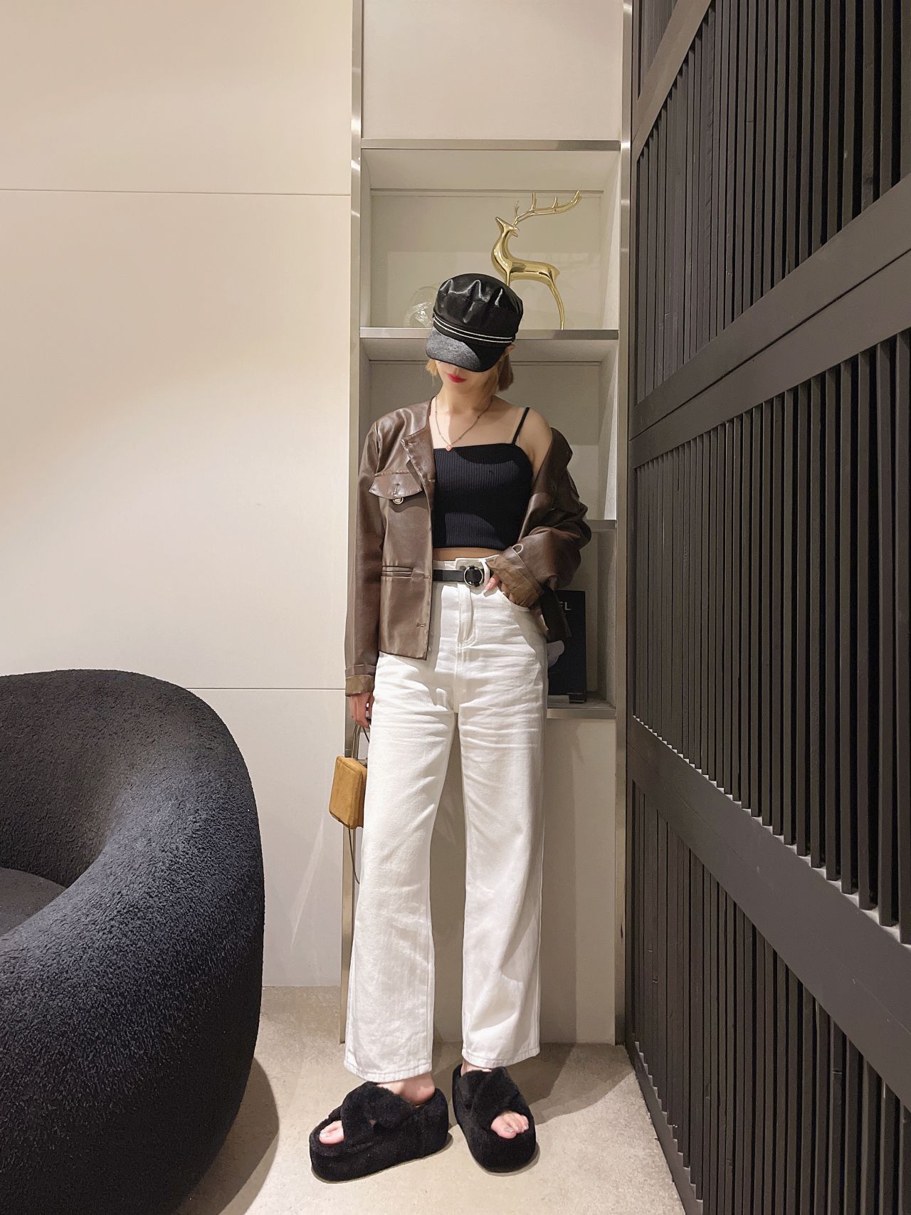 free shipping designer New autumn and winter fashion outerwear Sweet fluffy cotton slippers