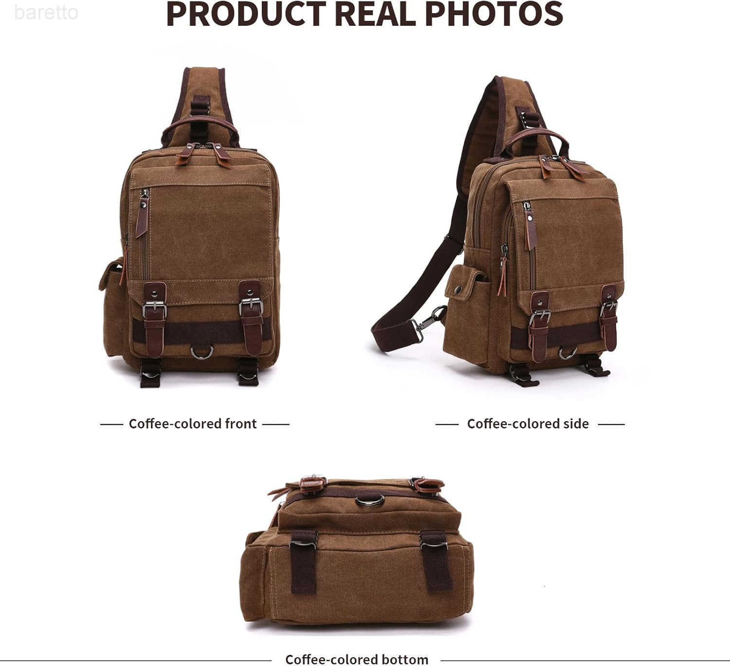 Cross Body Messenger Bag Shoulder Sling Backpack Travel Rucksack Black Z250909
