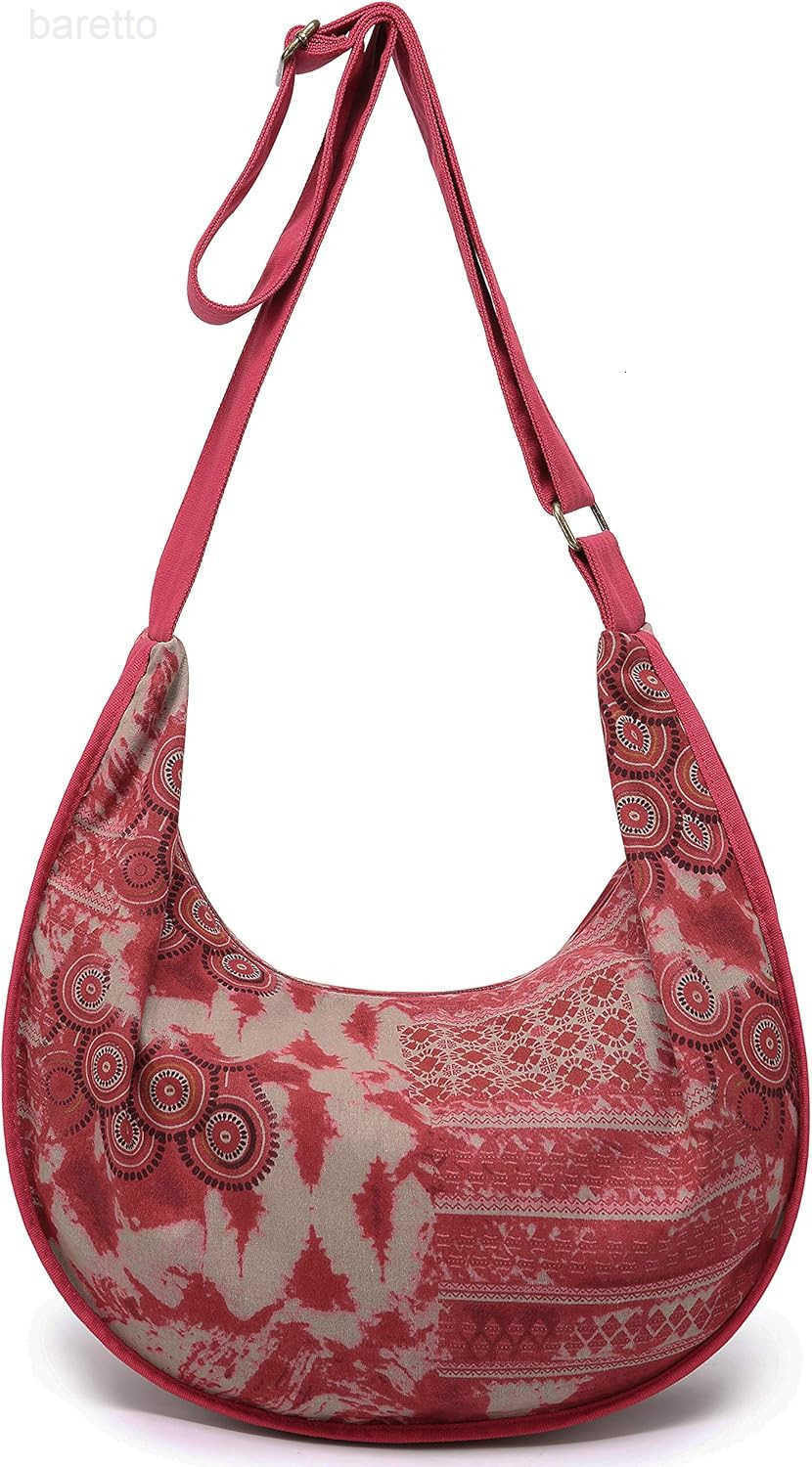 Womens Hippie Large Sling Shoulder Boho Handbag canvas Crossbody Bags Z250909
