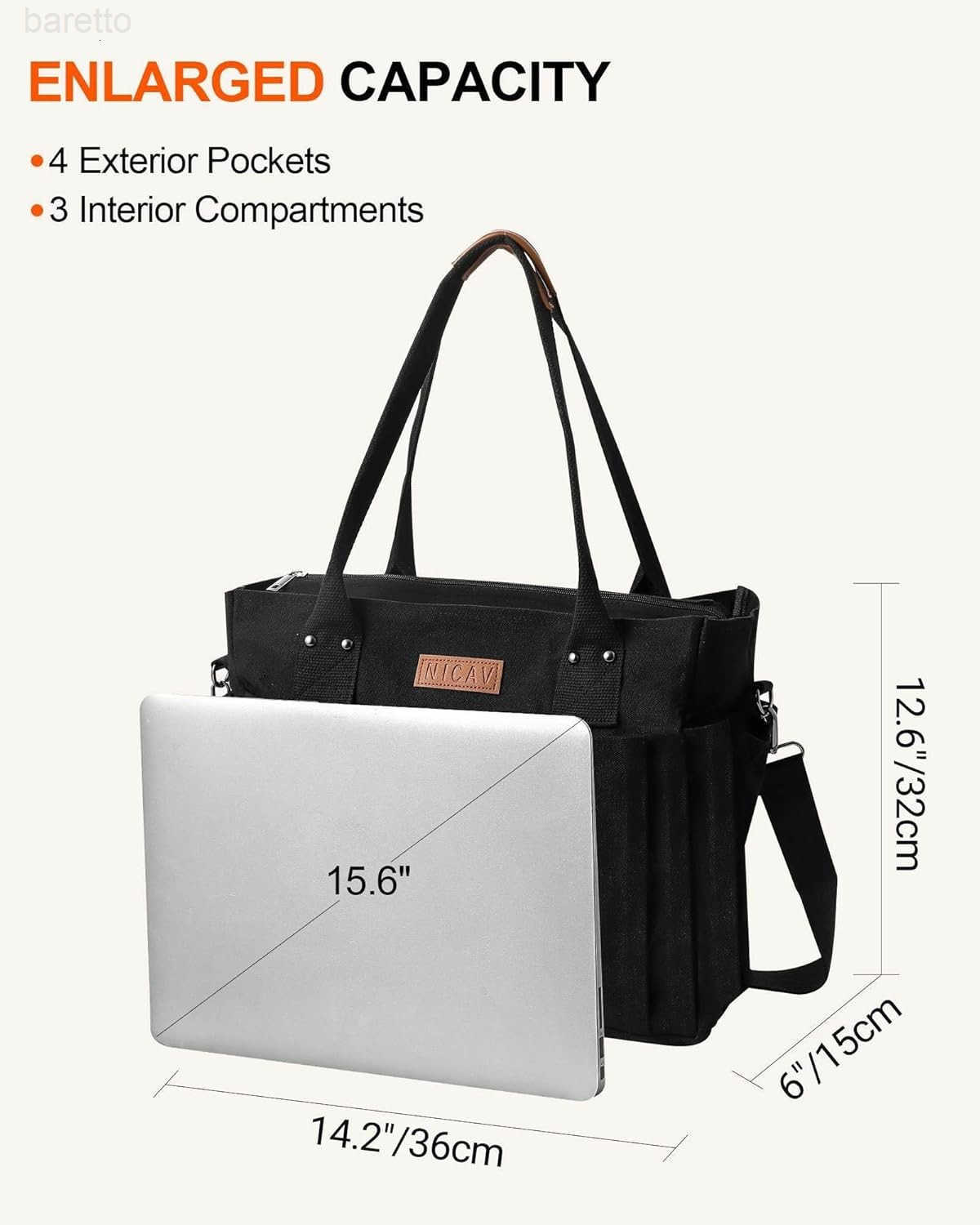 Canvas Tote Bags for Women Large Utility Tote Bags with Pockets Zip Top for Teacher Nurse Work Z250909