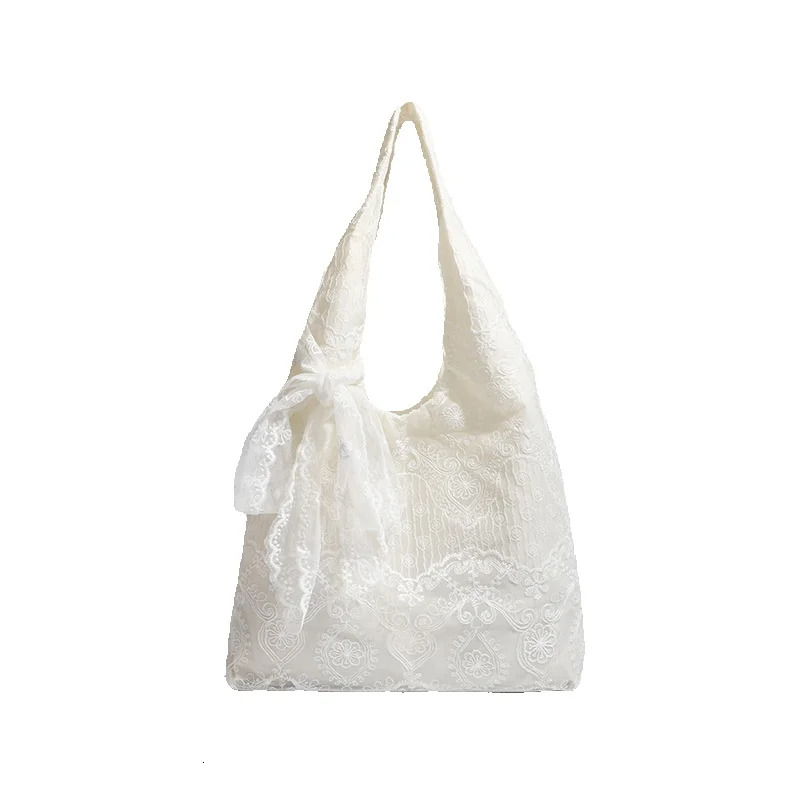 Lace canvas bag new fashion large capacity versatile commuting bag autumn new designer bag design minimalist women's shoulder bag