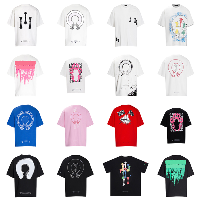 Chrome Designer Men T Shirts Loose Oversize Tees Apparel Fashion Tops Mans Casual Chest Letter Shirt Luxury Street Shorts Sleeve Clothes t shirts
