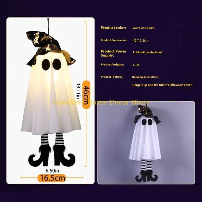 92MF Lighted LED Specter Ornament Hanging Decoration for Door Porch Yard and Outdoor H250908