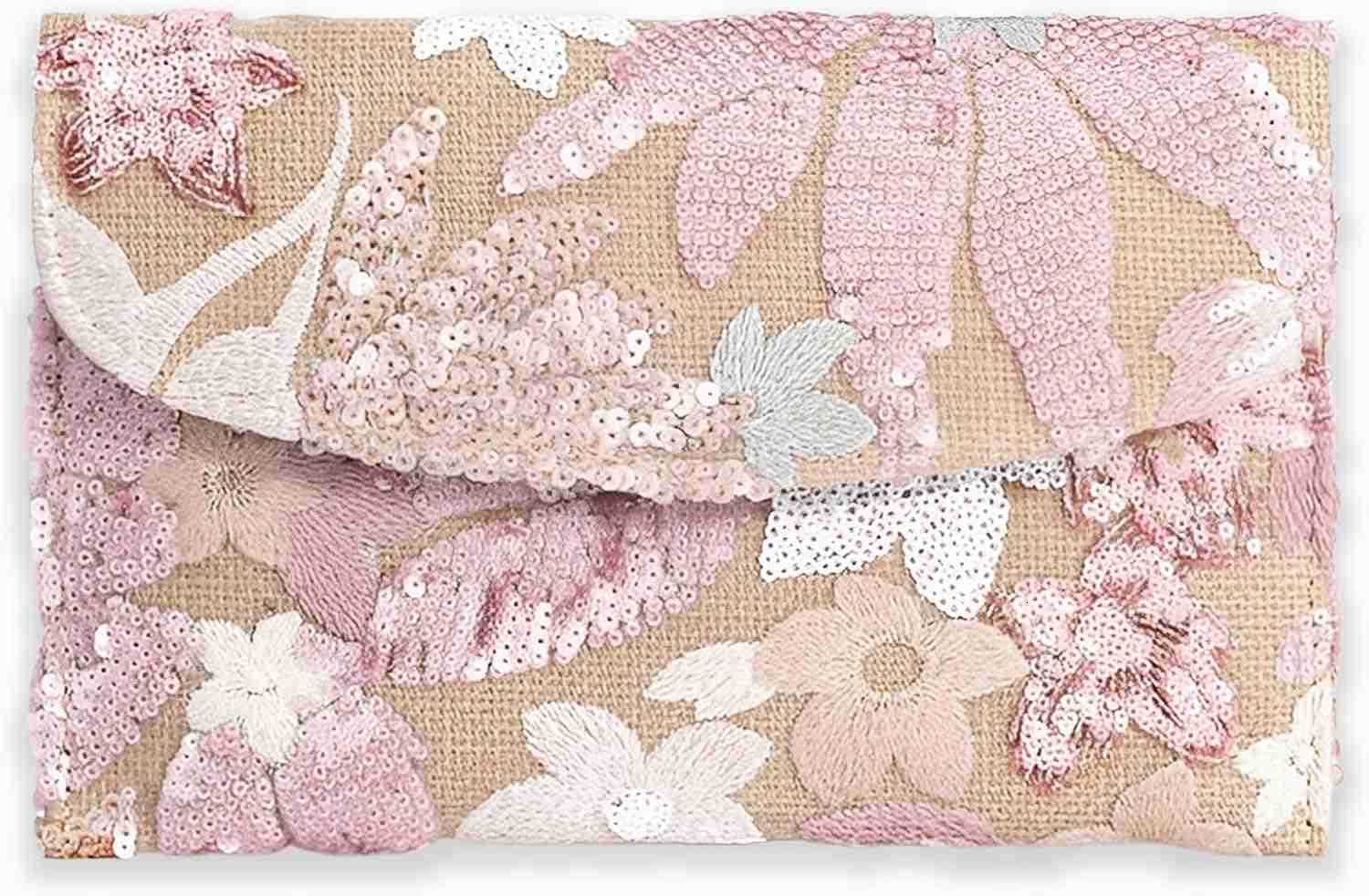 Floral Embroidery Sequin Evening Clutch Bags Party Purses Beaded bags Z25909