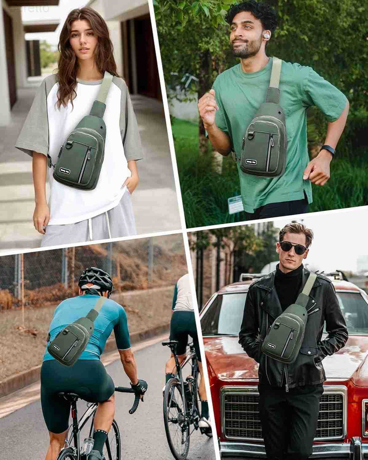 Rop Sling Bag for Women Men One Shoulder Crossbody Bag Backpack Fanny Pack Cross Body Bags for Travel Day Trip Black Z250909