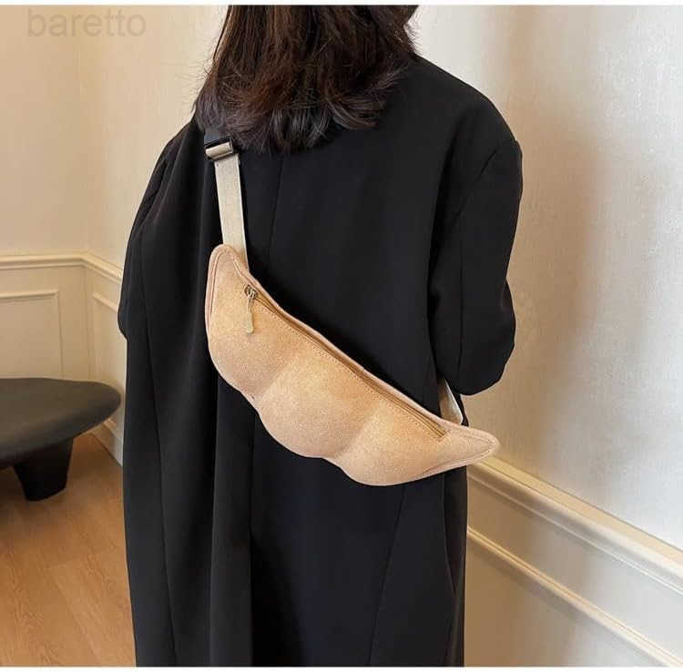 Green Soybeans Shaped Crossbody Bag Novelty Bag Cute Pea Shaped Funny Pack Plush Chest Purse for Women Z250909