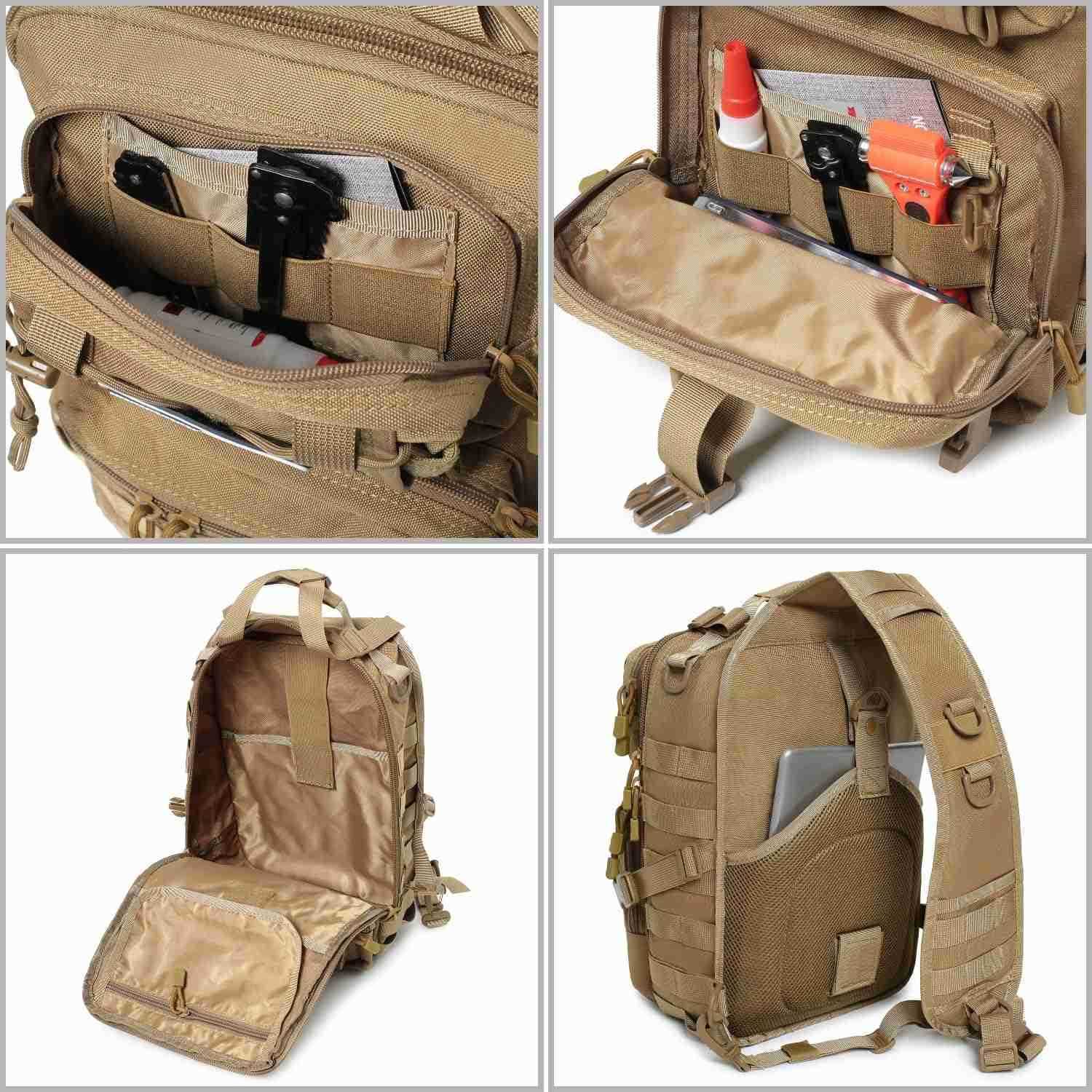 Sling Bag Backpack Military Rover Shoulder Sling Pack EDC Molle Assault Range Bag Crossbody Chest Pack Coyote Z250909