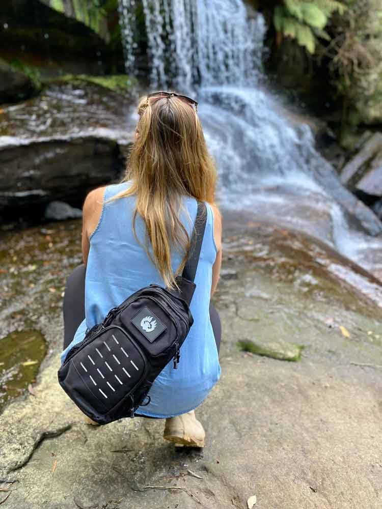 Sling Bag Single Shoulder Crossbody Backpack Urban Outdoor Sports Military Style MOLLE Travel Pack for EDC Gear V2 Black Z250909
