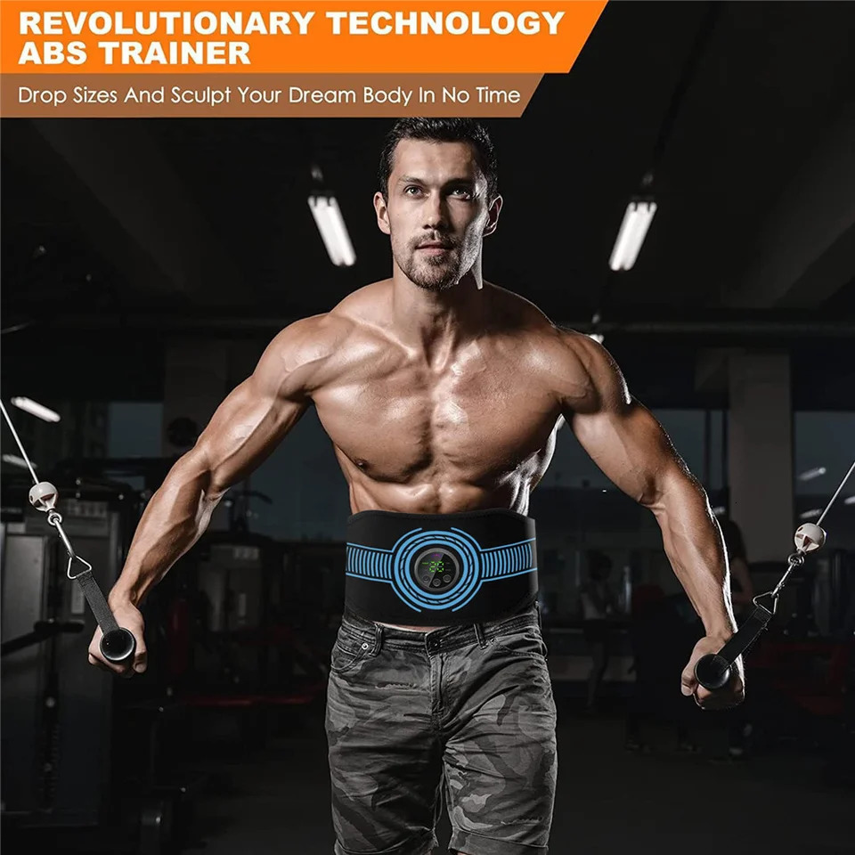 EMS abdominal fitness suit intelligent massage abdominal belt sticker can be used with water spray without gel pad USB charging 250909