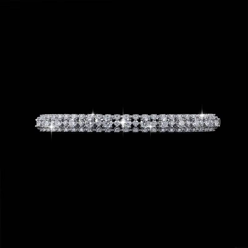 925 Sterling Silver VVS D Color GRA Full Moissanite Bracelet Women Fine Jewelry Bangles for Engagement Wedding Jewelry