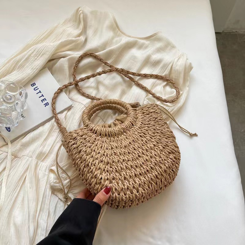 2025 new collection Straw woven bag new fashion women's shoulder bag handbag beach vacation bag, autumn new designer bag, women's crossbody 