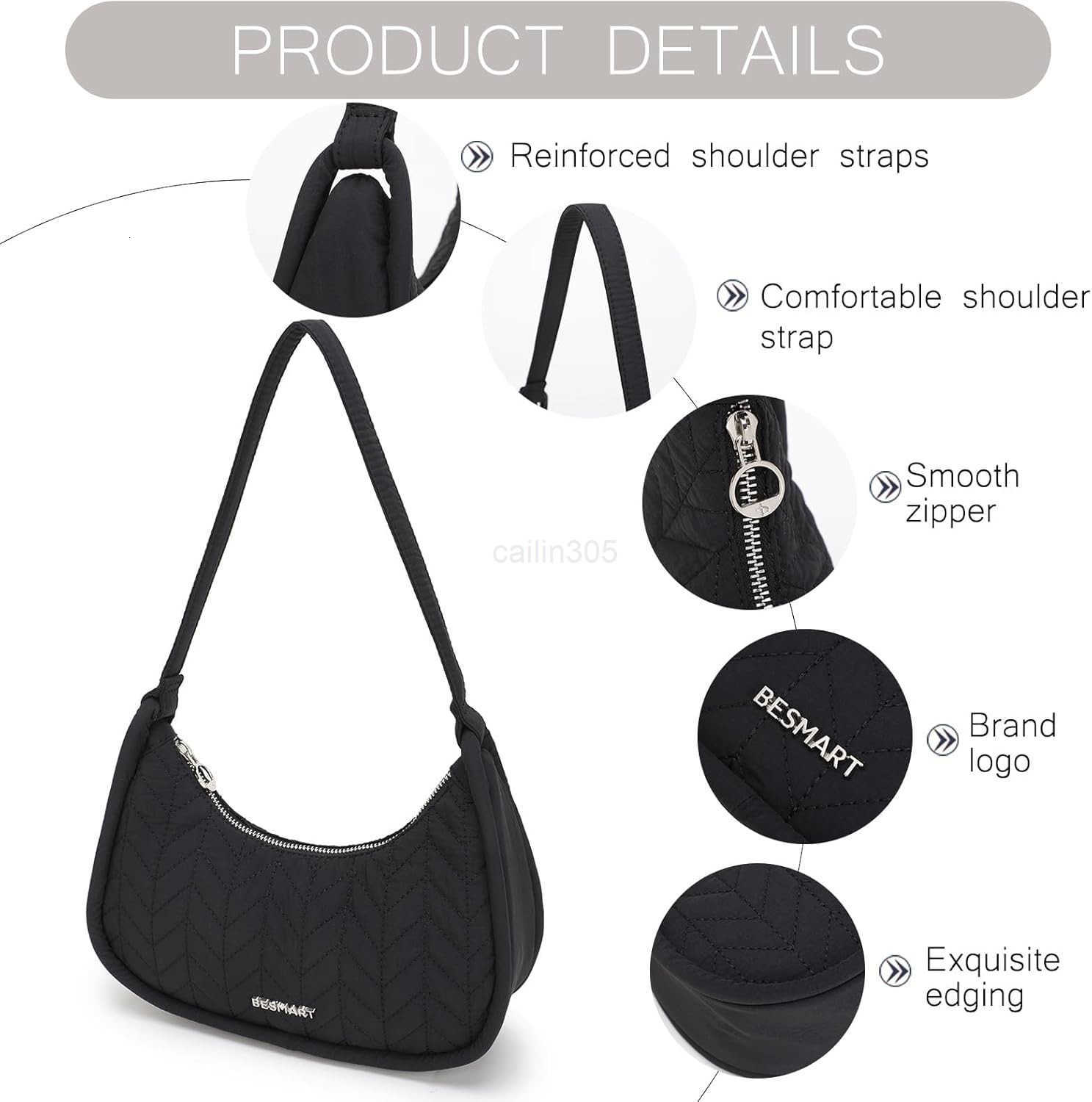 Small Handbag Shoulder Bag for WomenLadies Trendy Armpit Bag Quilted Underarm Bag Jacquard Evening Bag Z25909