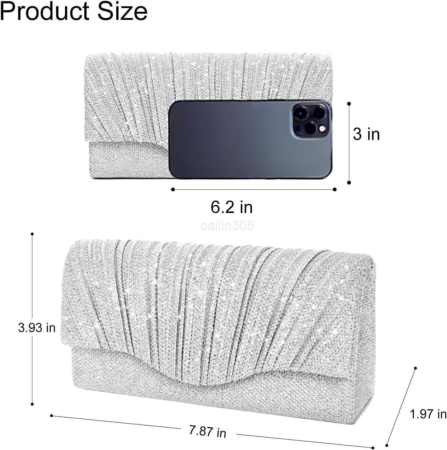 Clutch Purses for Women Evening Elegant Handbag with 5 Bracelets Clutch or Crossbody Style for Wedding and Prom Z25909