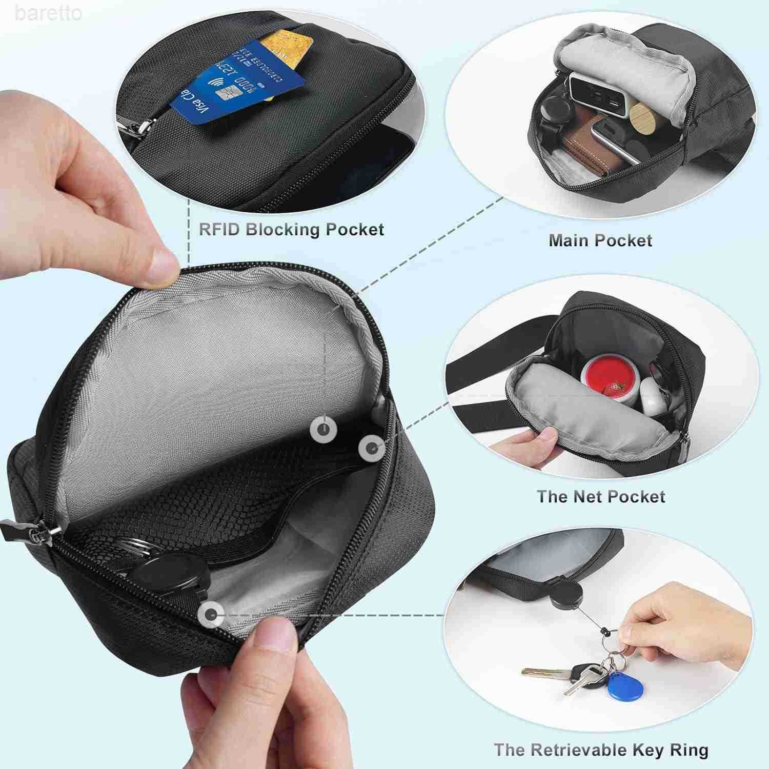 Sling Bag for Women Men Crossbody Bags Chest Bag Dual Pocket RFID Cell Phone Purse Travel Running Walking Z250909