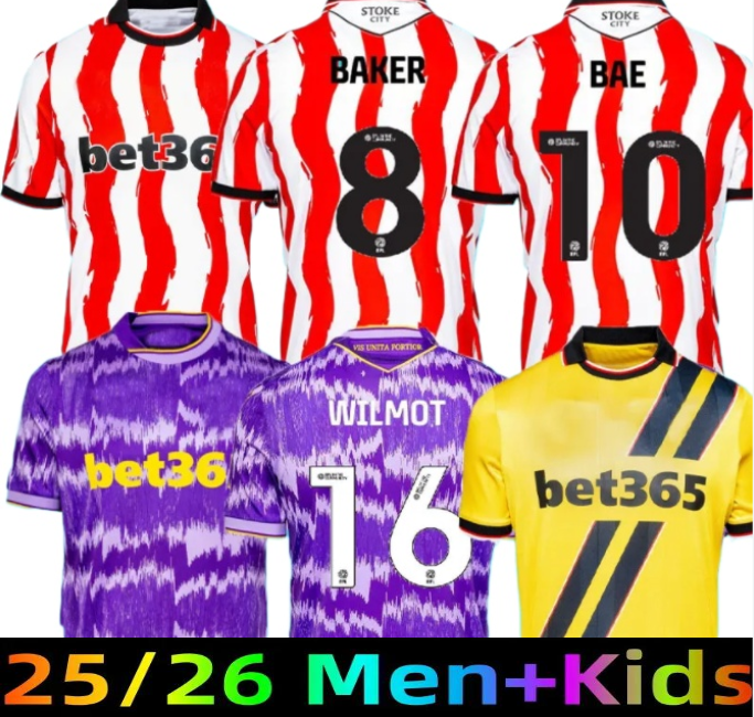 2025 2026 Stoke soccer jersey City 25 26 BAKER BAE WILMOT MANHOEF home away third football shirts men kids kit666