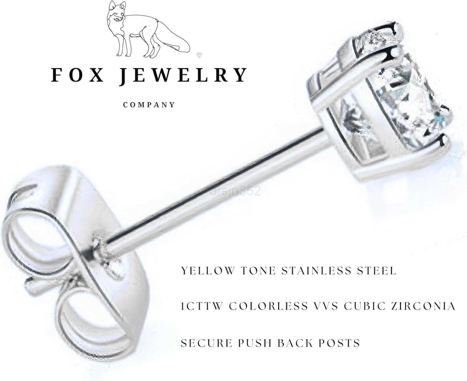 Steel Diamond Stud Earrings for Women Men 1ct Round Cut Simulated Small Diamond Earrings Cubic Zirconia Push Back Earrings Y260117