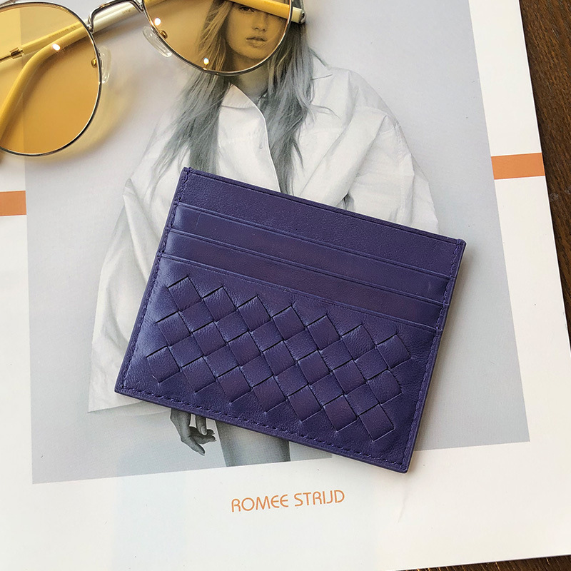 Luxury Brand Designer Bag Sheepskin Card Holder For Women, One-Piece Multi-Card Slot, 2022 New Woven Card Wallet, Ultra-Thin Card Sleeve, Compact, One