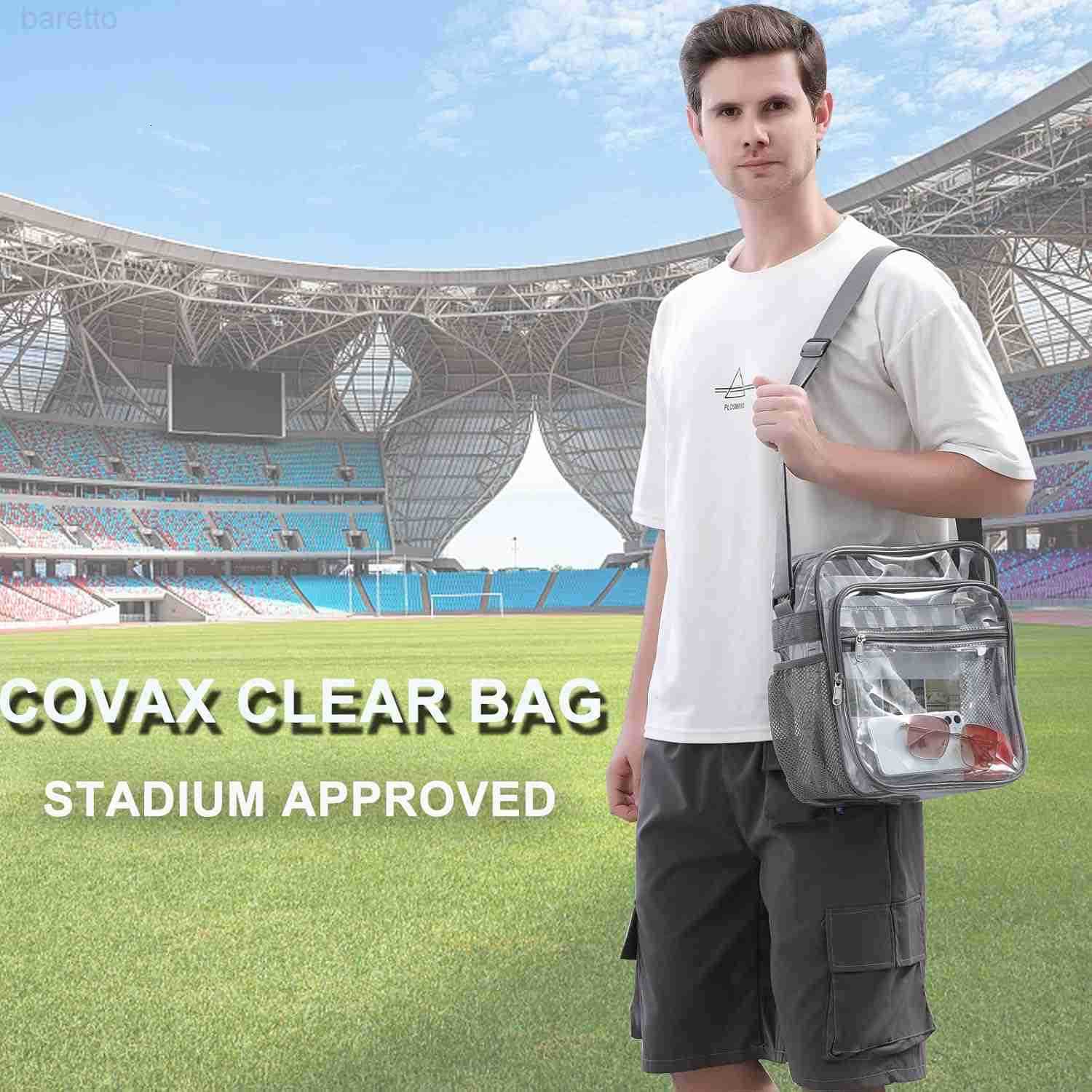 Bag Stadium Approved Clear Crossbody Messenger Shoulder Bag with Adjustable Strap for Concerts Sports Events Z250909
