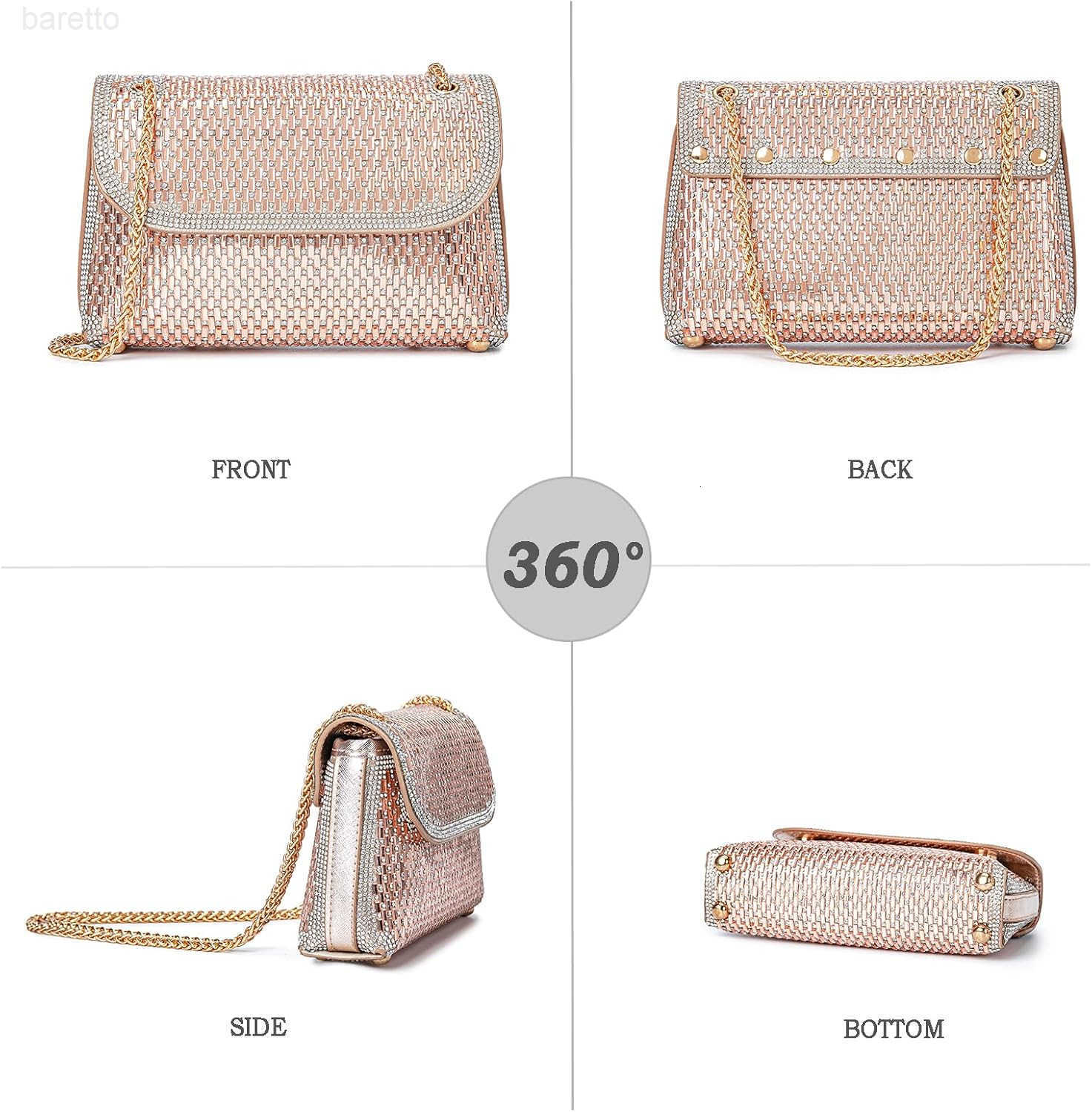 Bags Crossbody Bag Purses Handbags Crystals Rhinestone Evening Bag for Women Clutch Purse with Chain Z250909