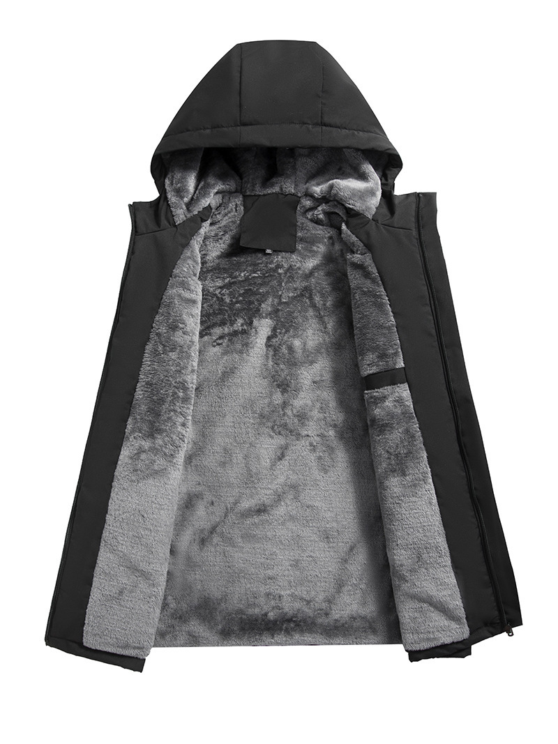 new Free shipping designer Autumn and winter new velvet style jacket mens hooded casual jacket loose and comfortable coat