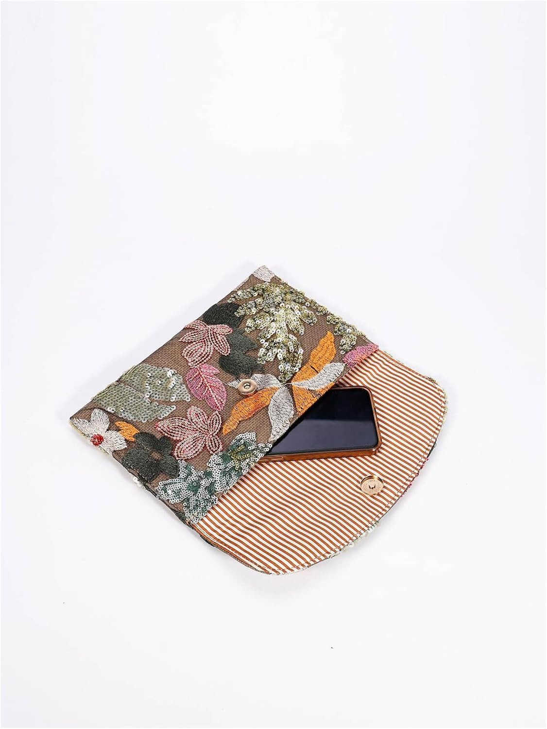 Womens Floral Embroidery Sequin Evening Beaded Clutch Bags Party Purses Z25909