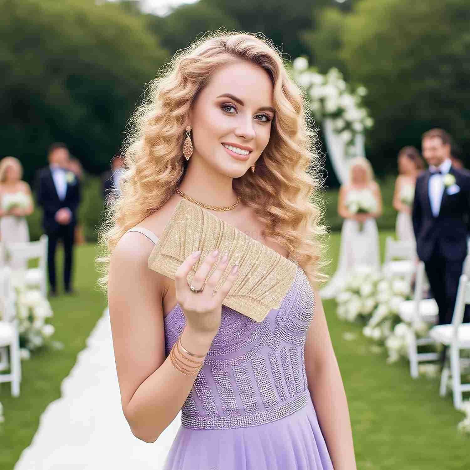 Clutch Purses for Women Evening Elegant Handbag with 5 Bracelets Clutch or Crossbody Style for Wedding and Prom Z25909