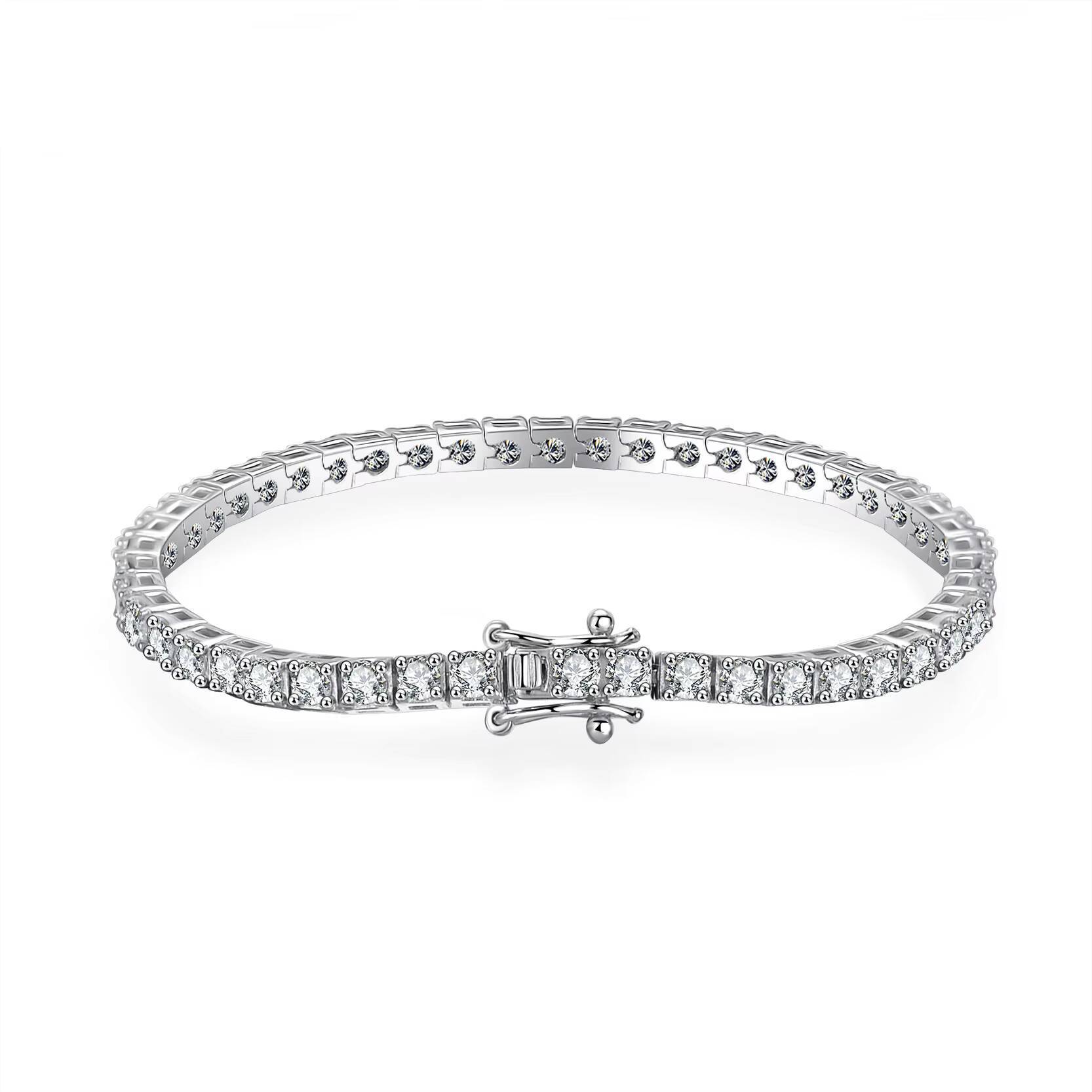 Newest Full Moissanite S925 Women Bracelet for Wedding Engagement 18k Gold Rose Gold Plating VVS Diamond Moissanite Jewelry