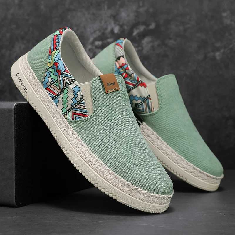 Flat Canvas Shoes For Men Fisherman Linen Cloth Loafers Summer Mens Sneakers New Style Shoes Sneakers Male Casual Shoes Man L250908