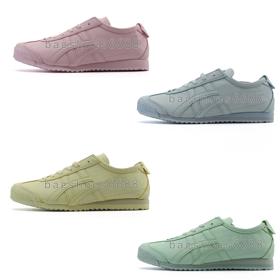 Top Mexic 66 Canvas Lace-Up Running Shoes For Men Women Designer Trainers Leather Pink Cameo Mako Light Blue Pure Sier Black Outdoor Sneakers Size 36-45